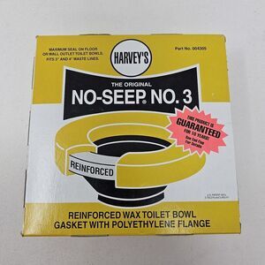 HARVEY'S No-Seep No 3 Wax Ring Polyethylene / Wax For‎ 3in & 4in Waste lines